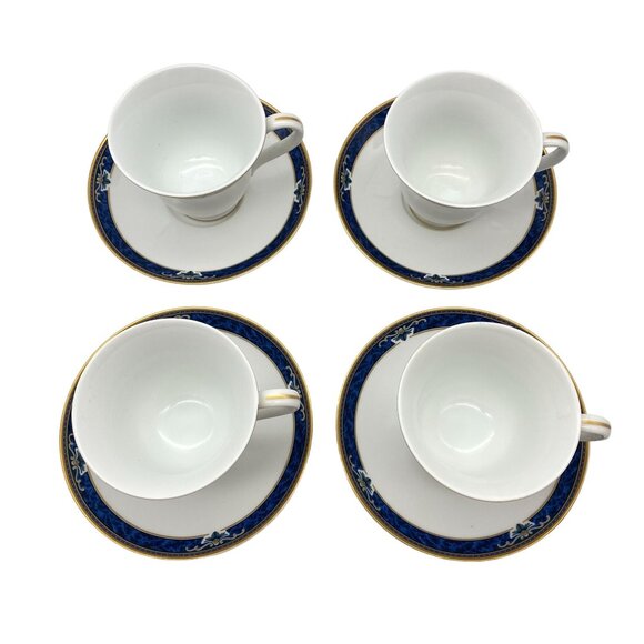 Wedgwood Embassy Collection Chadwick footed tea cup and saucer set of 4 - Picture 2 of 8